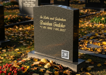 Produktabbildung zu Standard Gravierschild mit integrierten QR Code