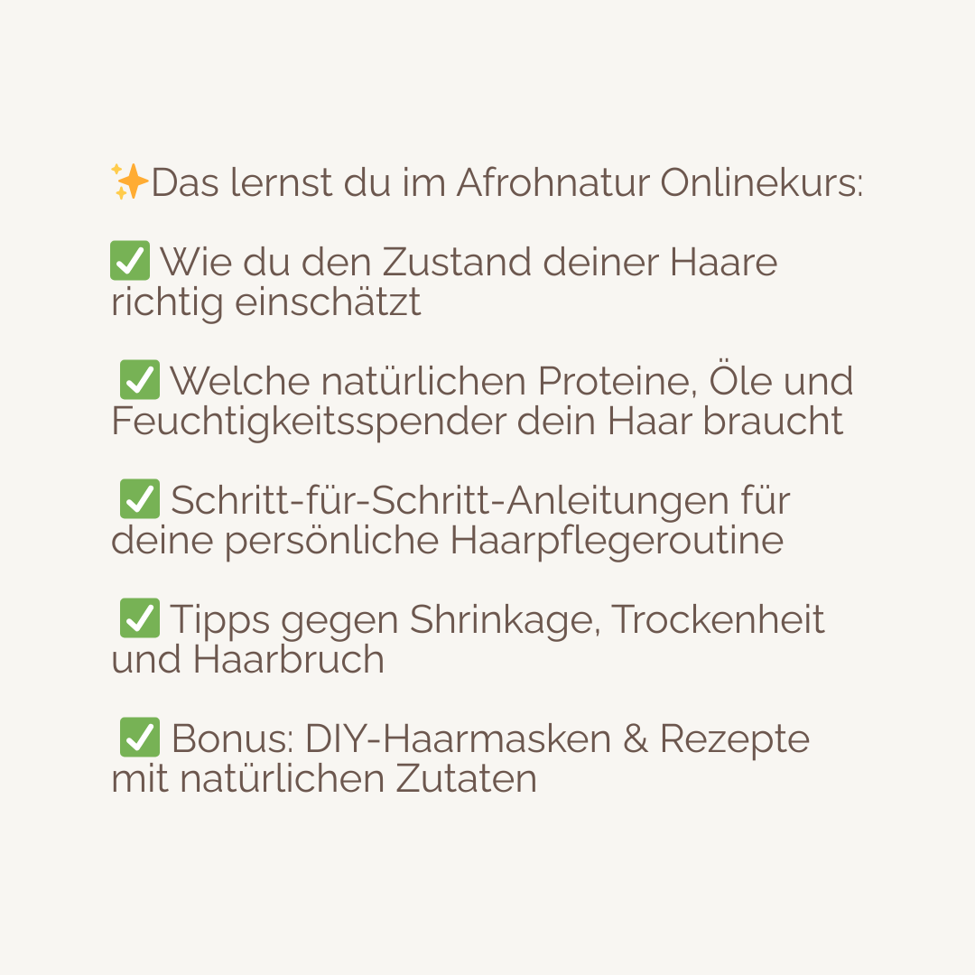 🌿 Onlinekurs Afrohnatur Basics: Gesunde Lockenpflege für Einsteiger:innen