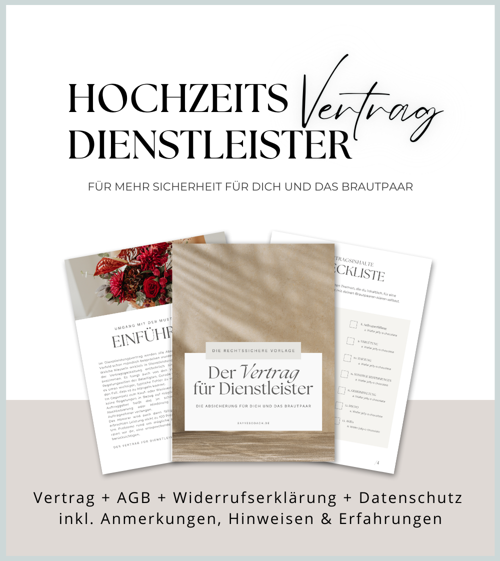 Hochzeitsdienstleister Vertrag