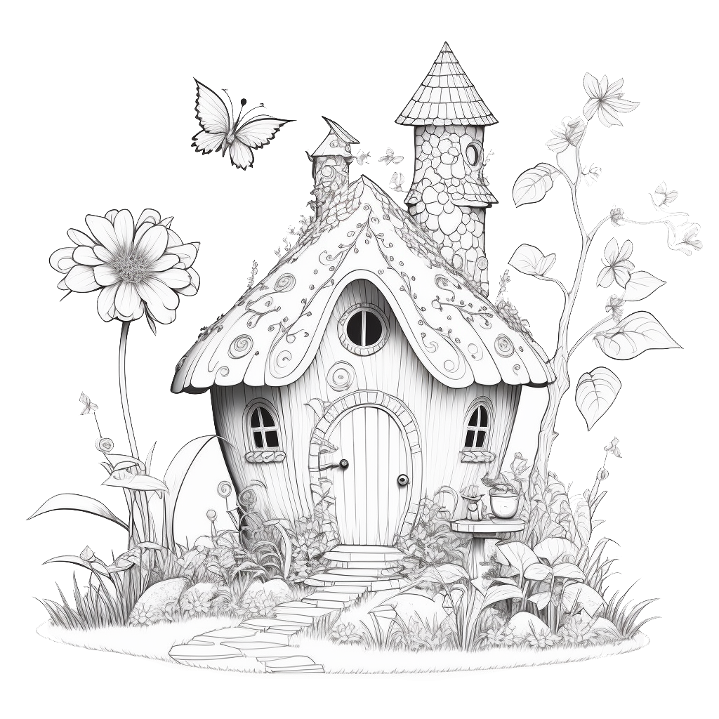 Fairy Houses: 10 Ausmalbilder für Erwachsene | VOL 3 enter the fairy worlds