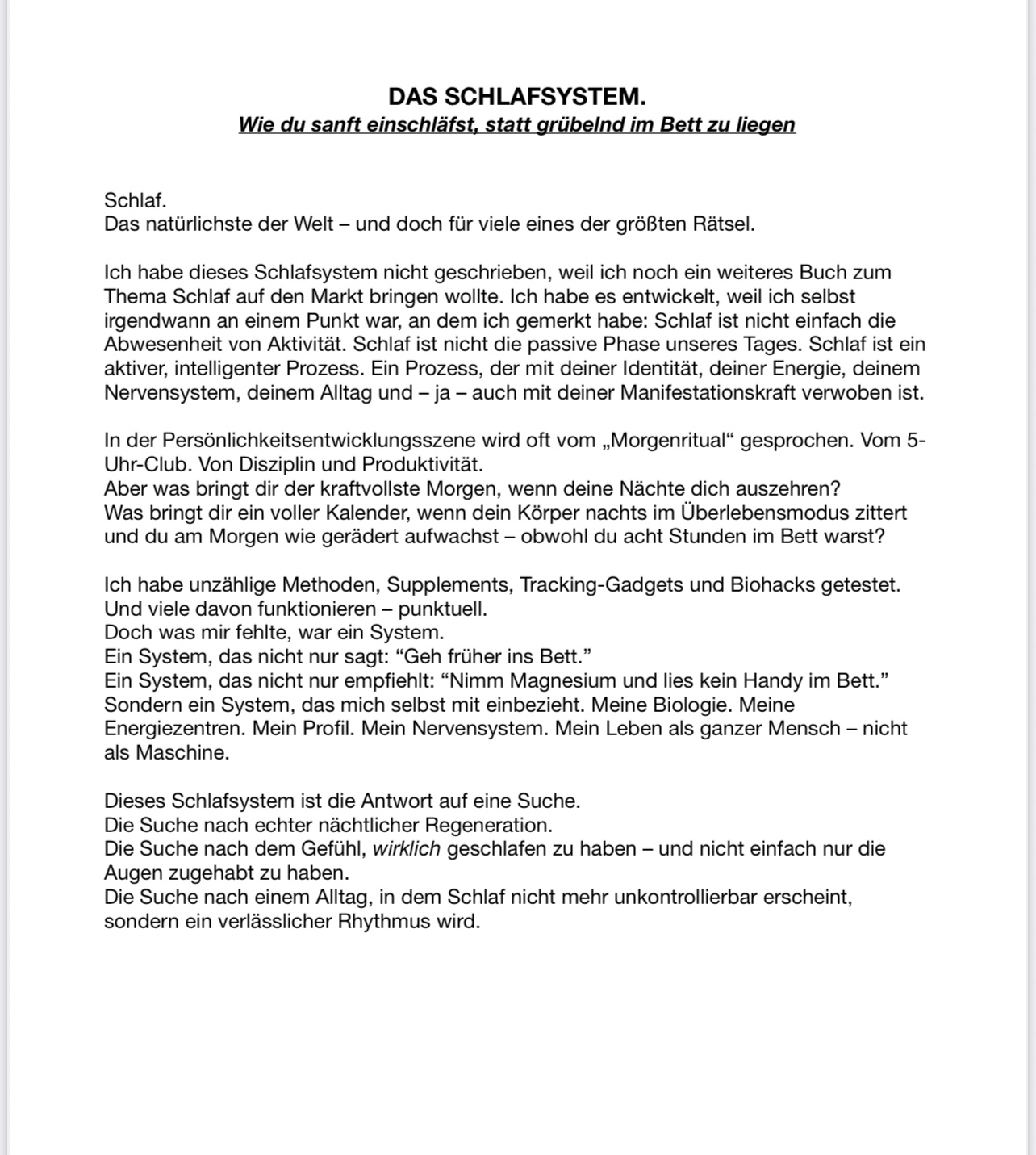 DEIN SCHLAFSYSTEM