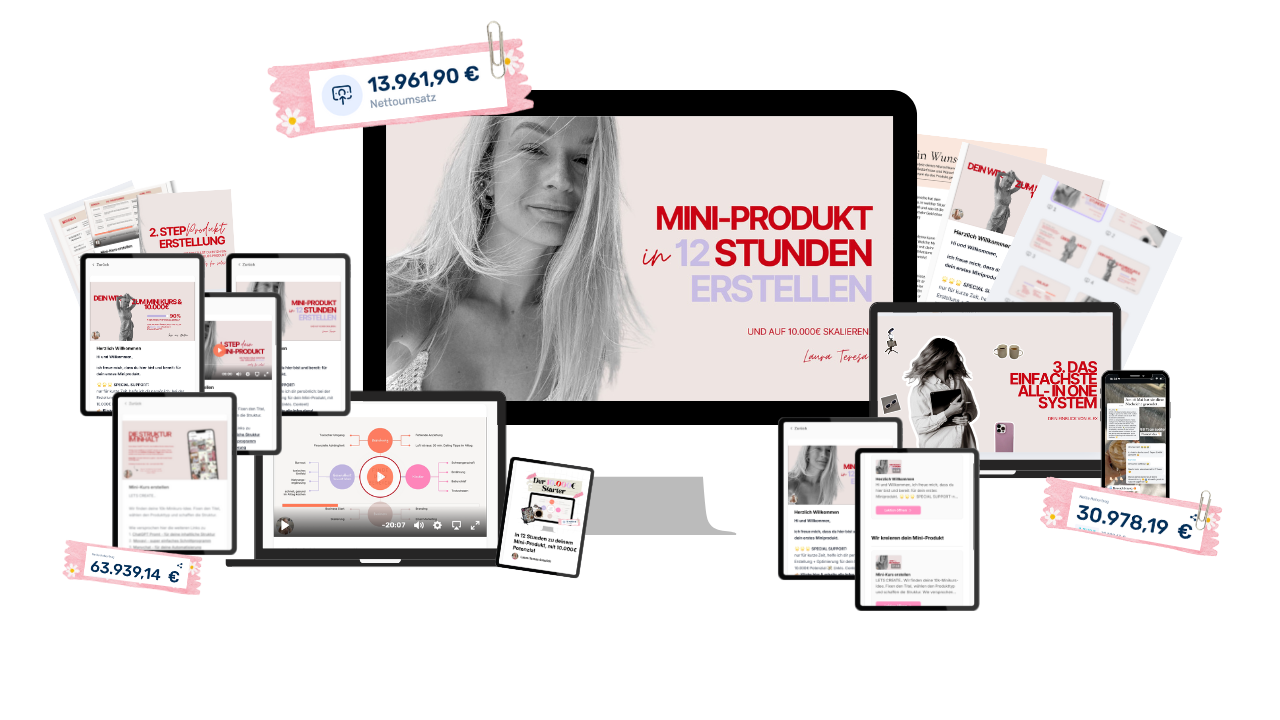 In 12 Stunden zu deinem Mini-Produkt, mit 10.000€ Potenzial (auch faceless)