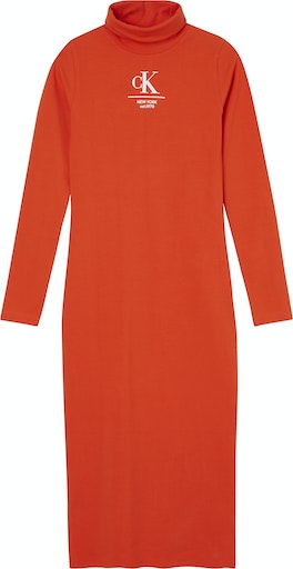 CK LABEL ROLL NECK LONG DRESS