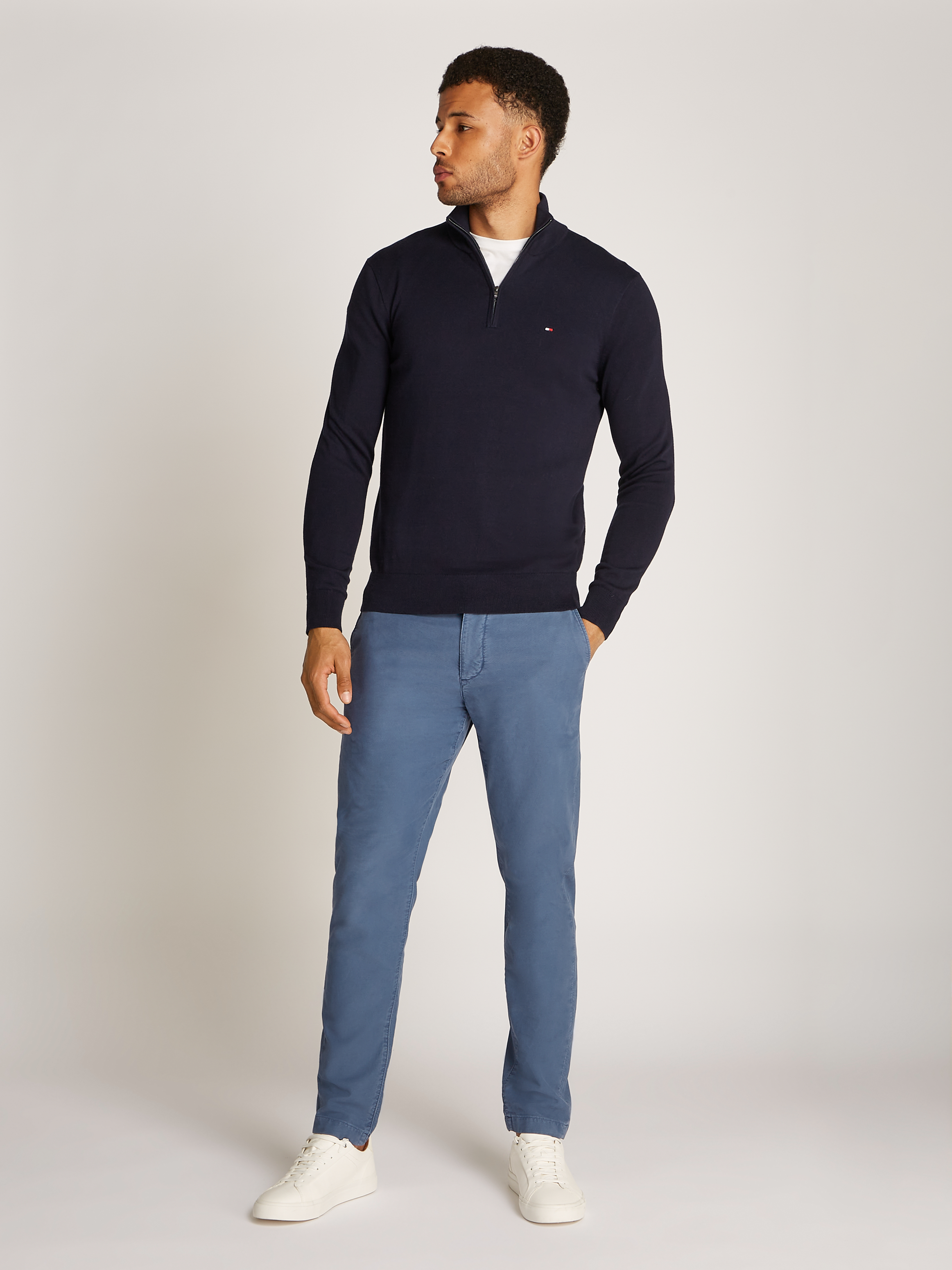 ESSENTIAL COTTON ZIP MOCK male
