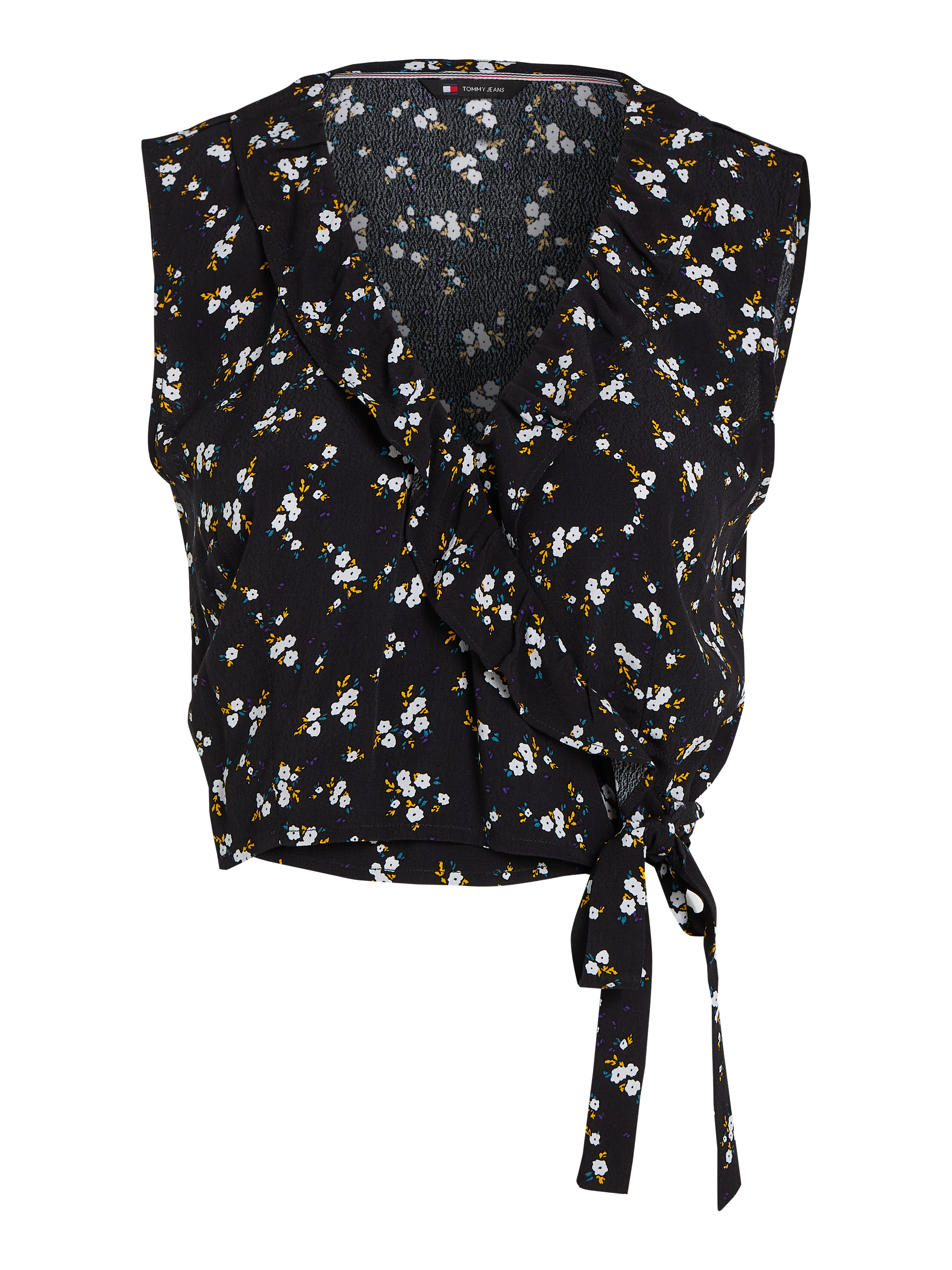 TJW FLORAL RUFFLE WRAP TOP EXT female
