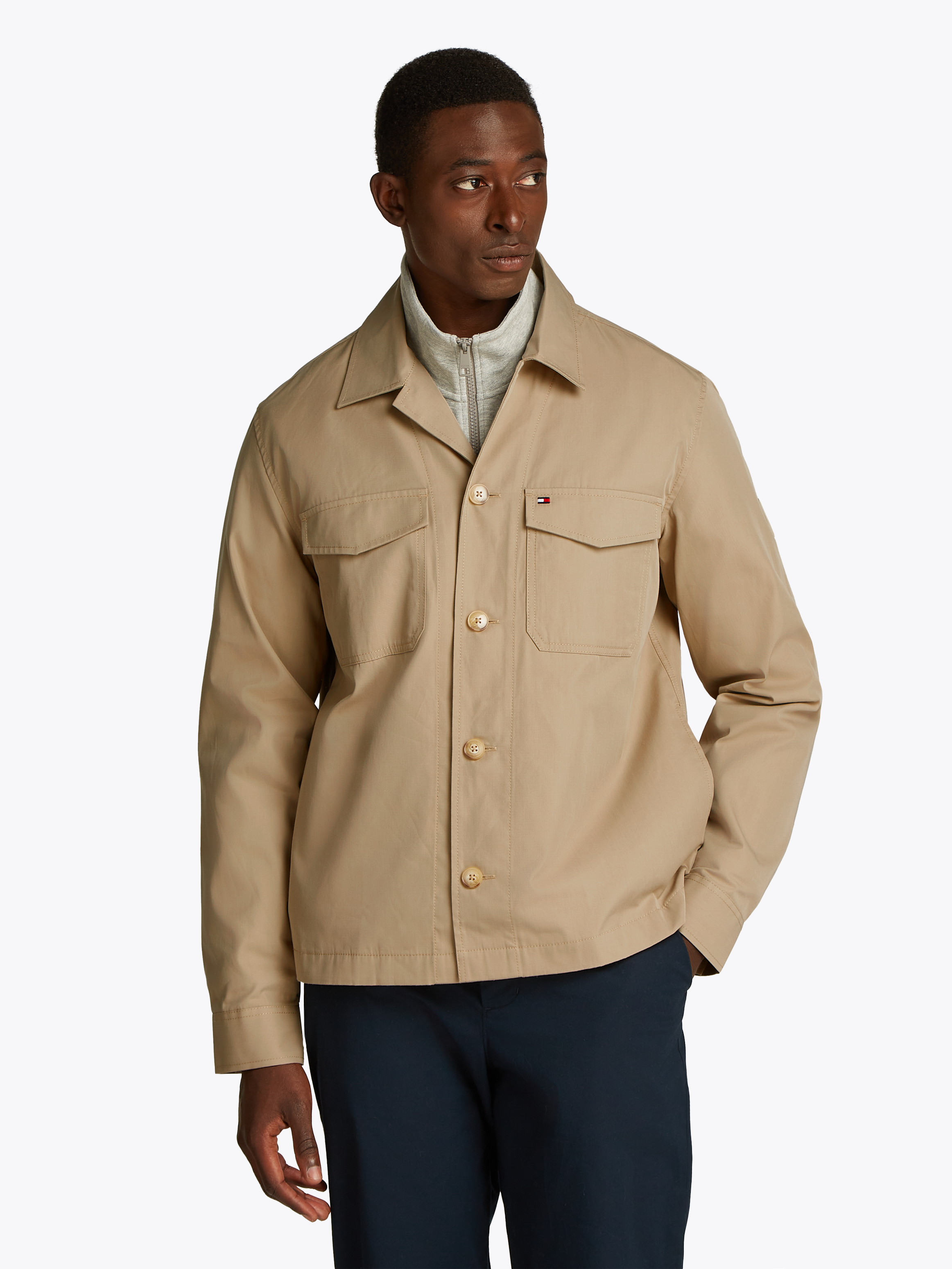 XL COTTON NYLON SHIRT JACKET male