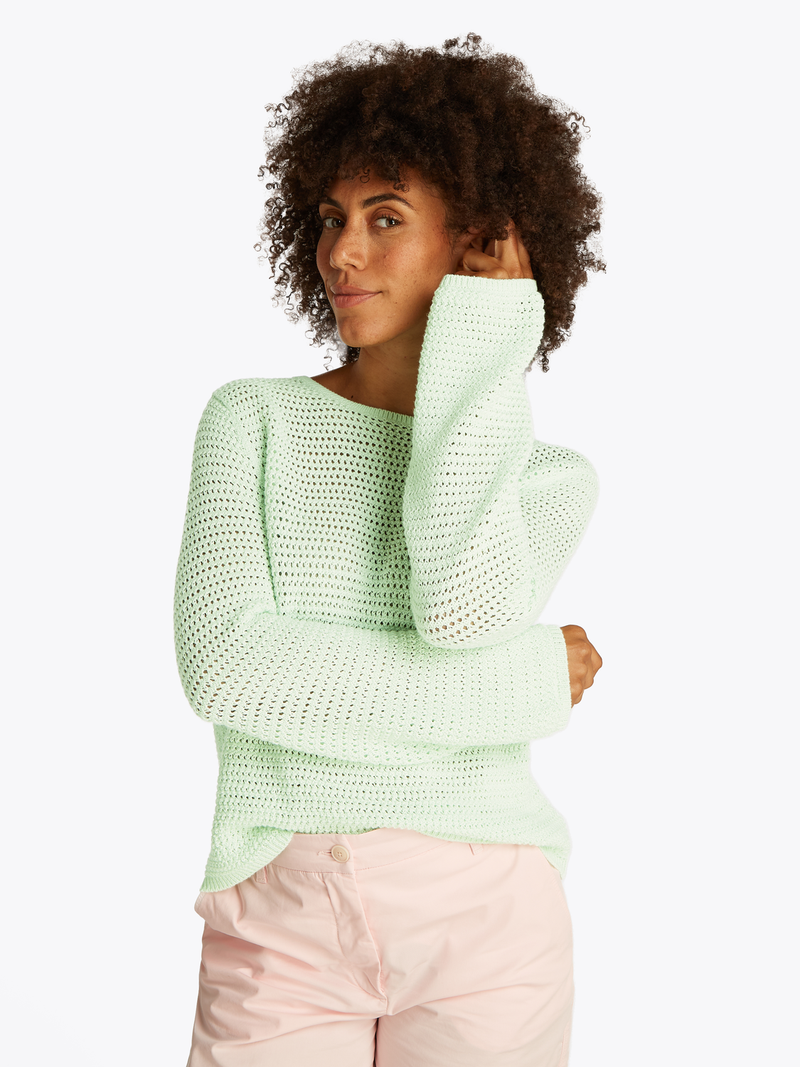 POINTELLE CROCHET OPEN-NK LS SWT female