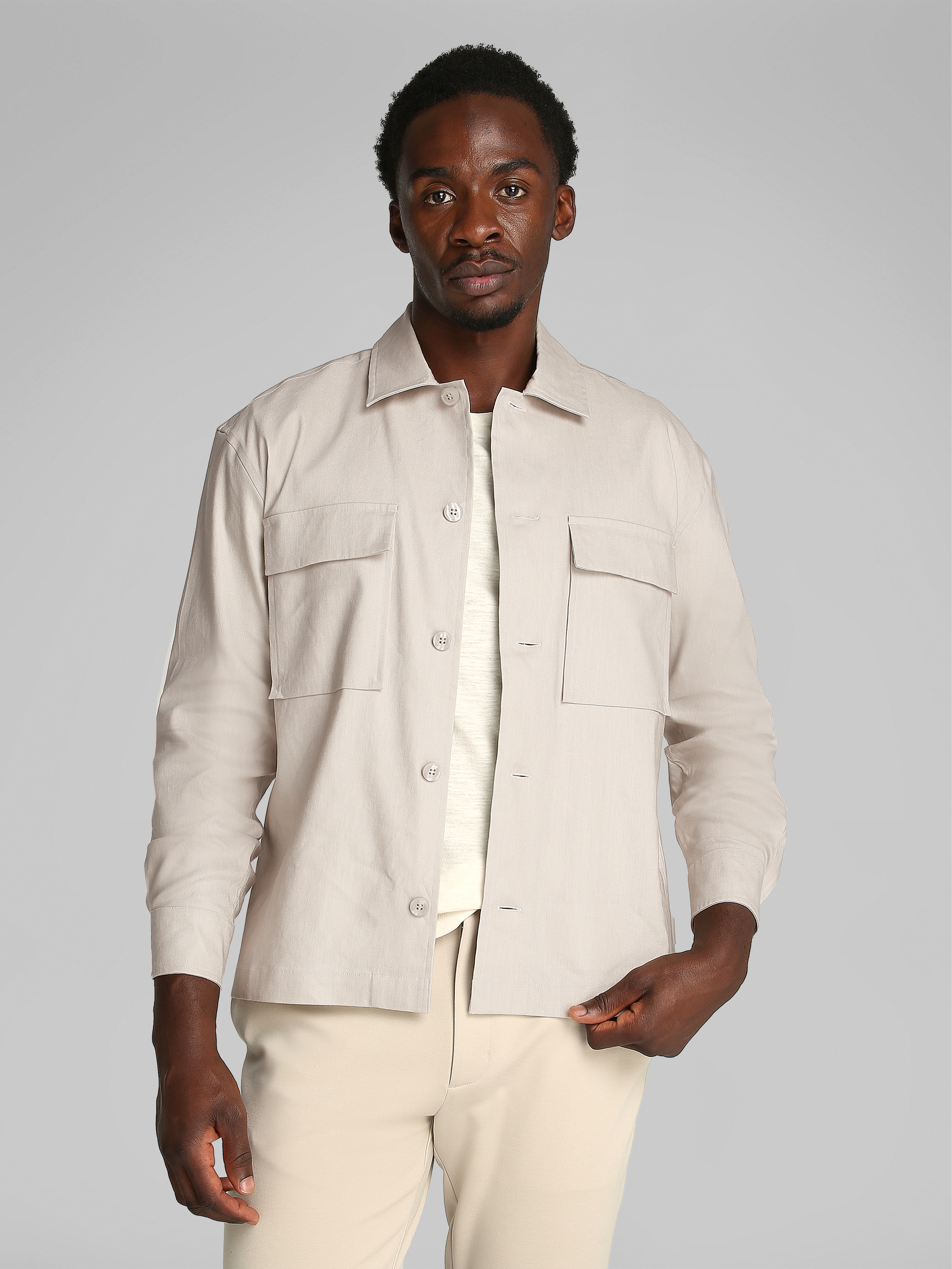 LINEN LYOCELL STRETCH OVERSHIRT ale