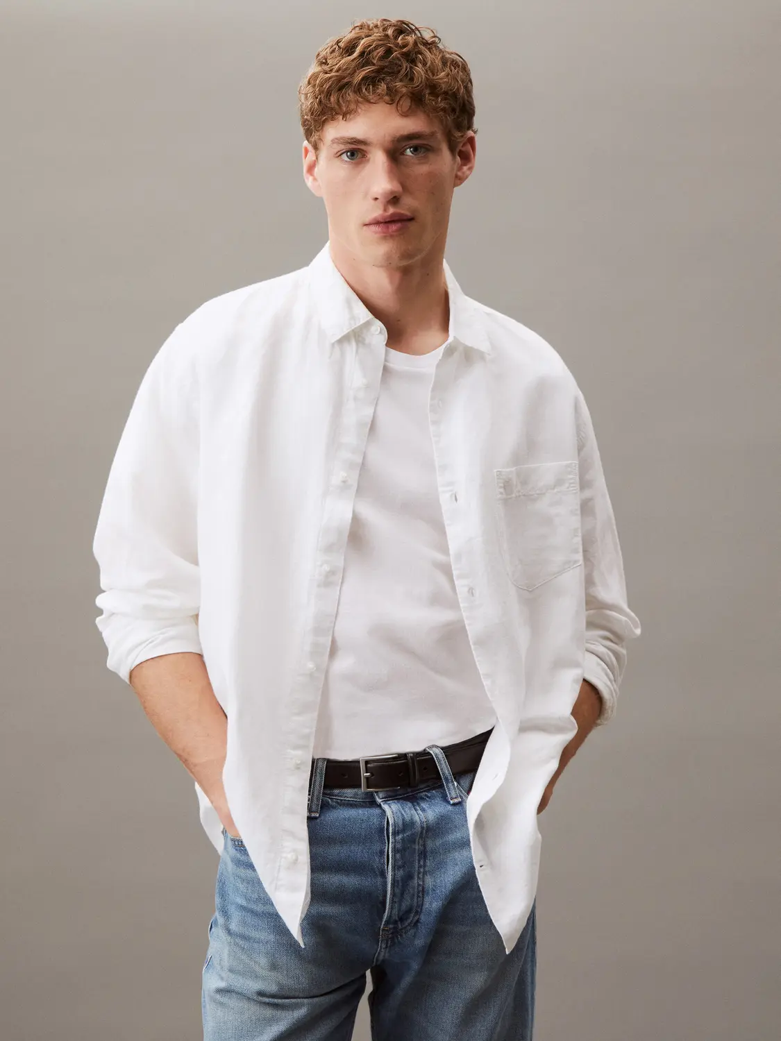 LINEN COTTON REGULAR L/S SHIRT male