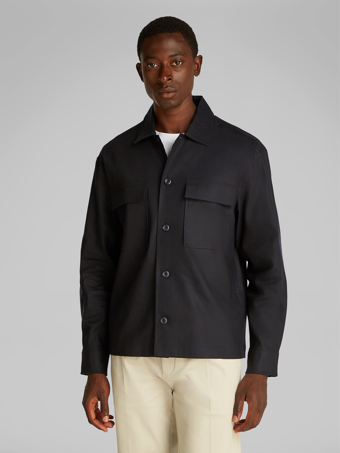 LINEN LYOCELL STRETCH OVERSHIRT male