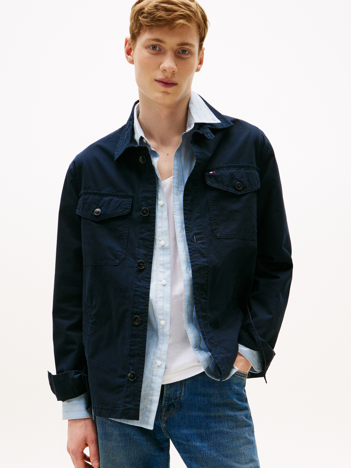COTTON TWILL SHIRT JACKET