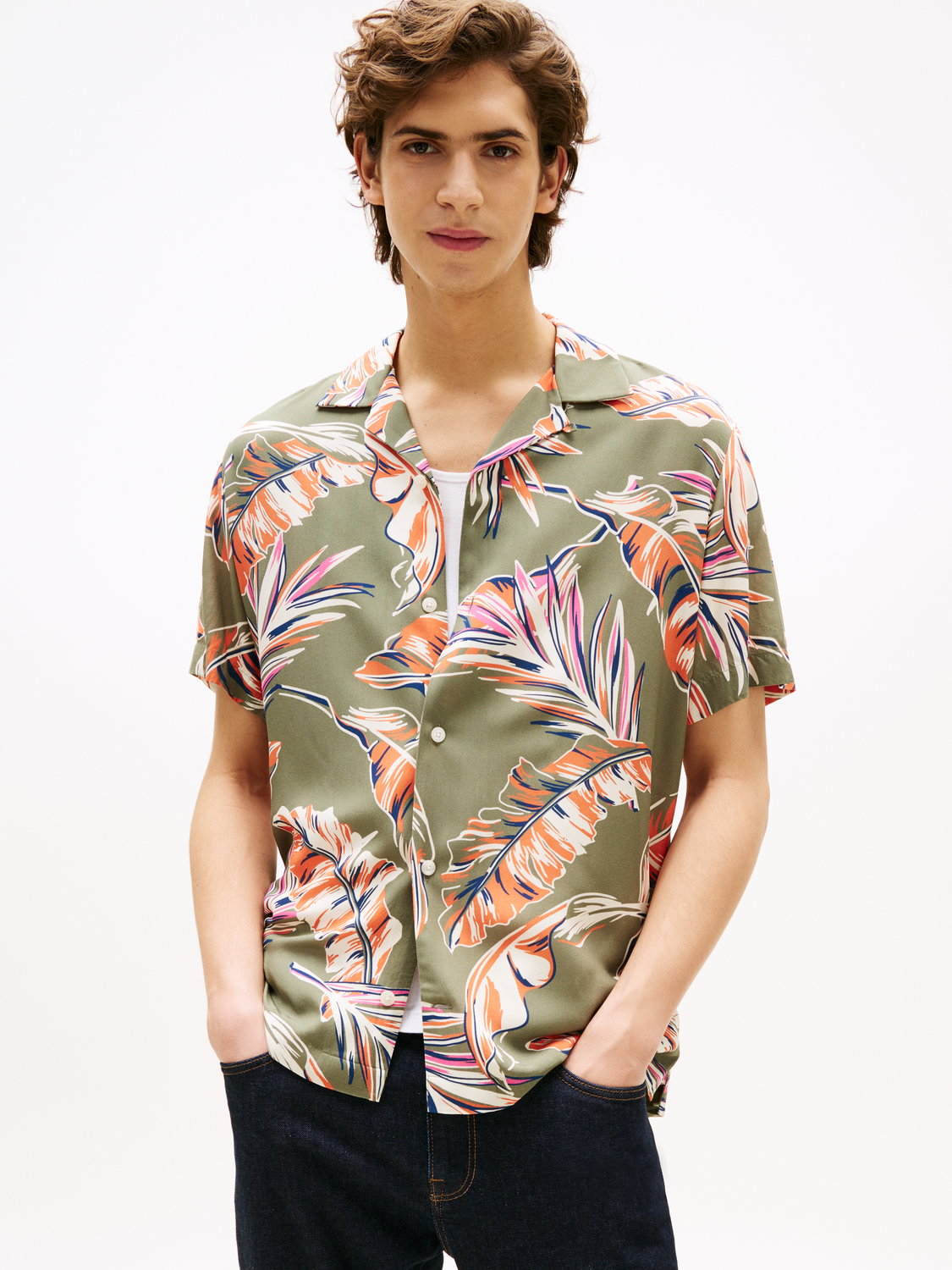 LIGHTWEIGHT LEAF AOP SS SHIRT