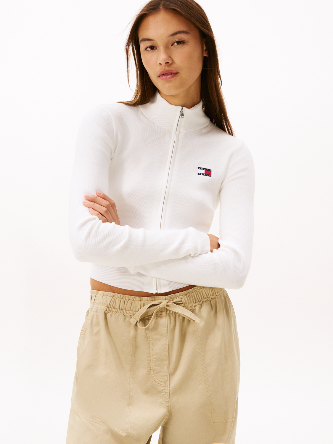 TJW ZIP HIGH NECK CARDIGAN EXT female