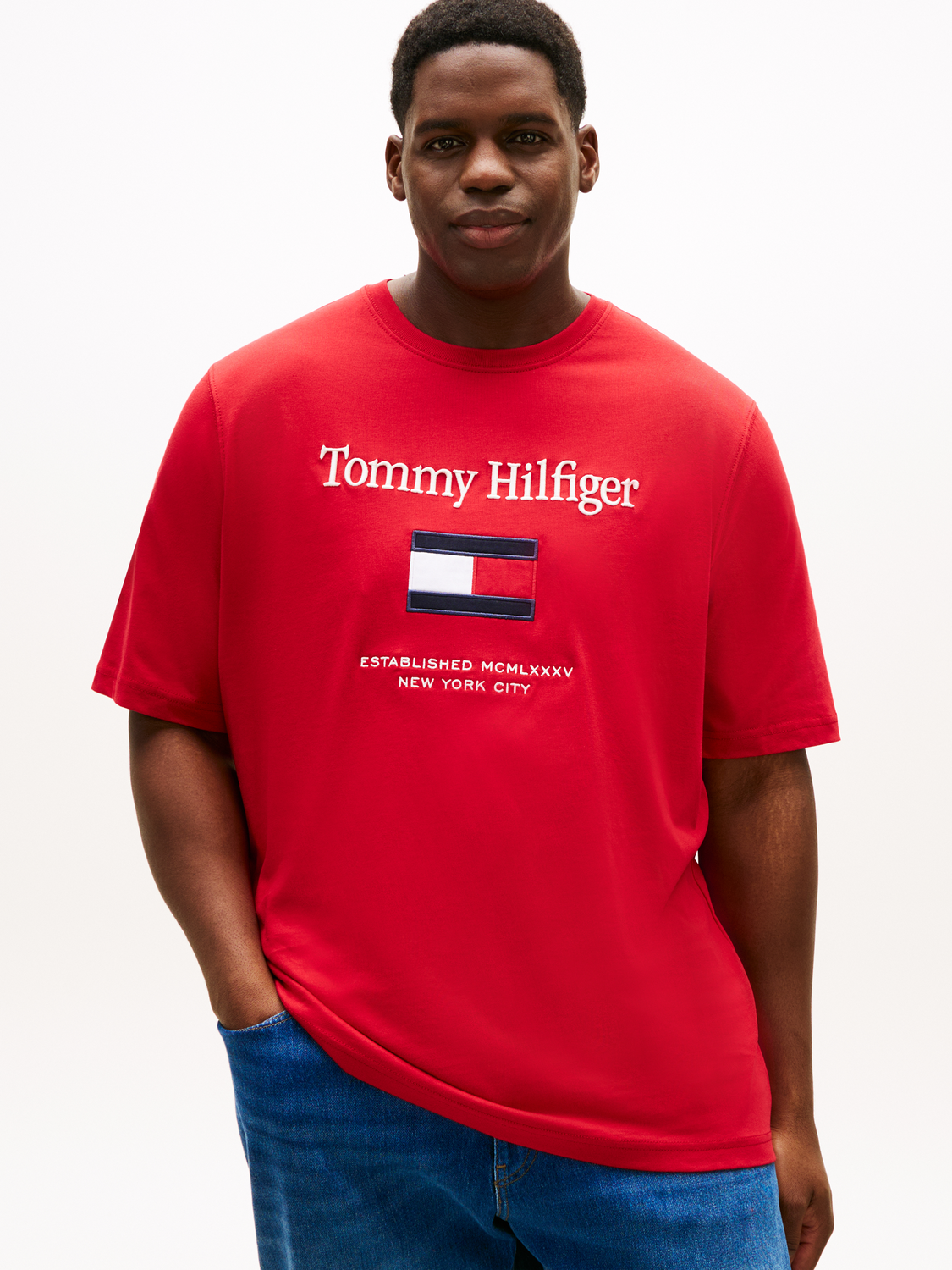BT-TOMMY EMBRO FLAG TEE-B male