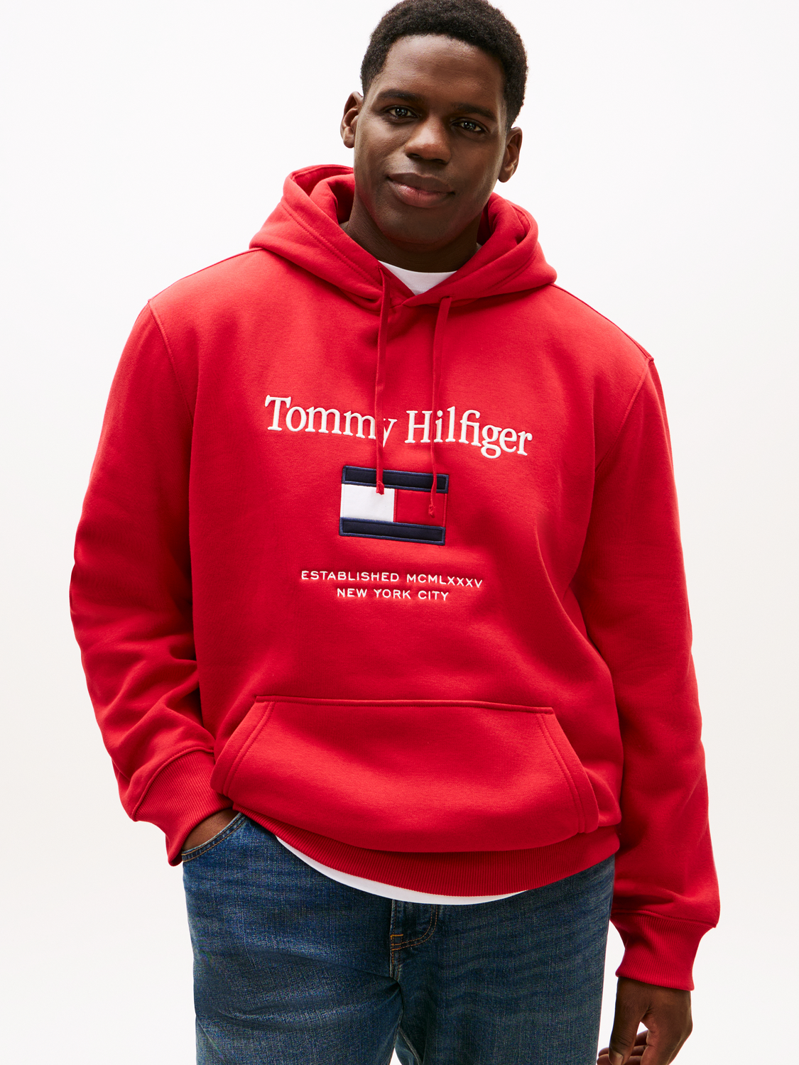 BT-TOMMY EMBRO FLAG HOODIE-B male