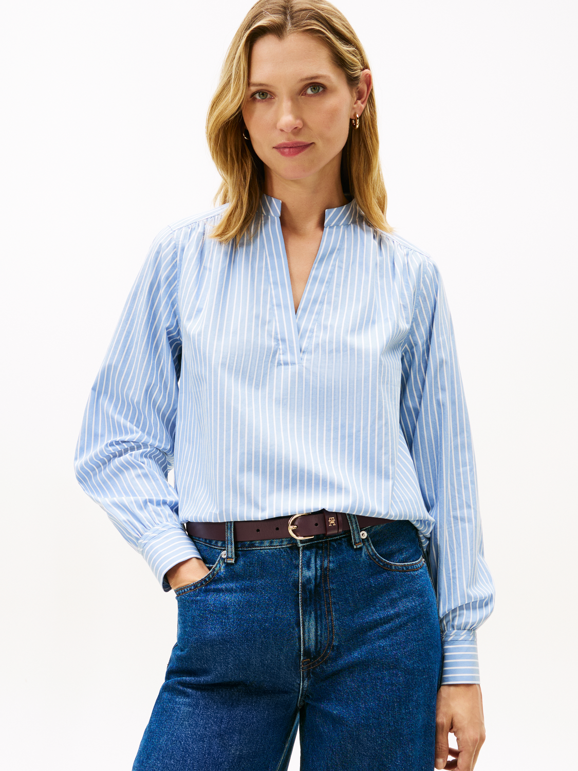 POPLIN V-NK BLOUSE female
