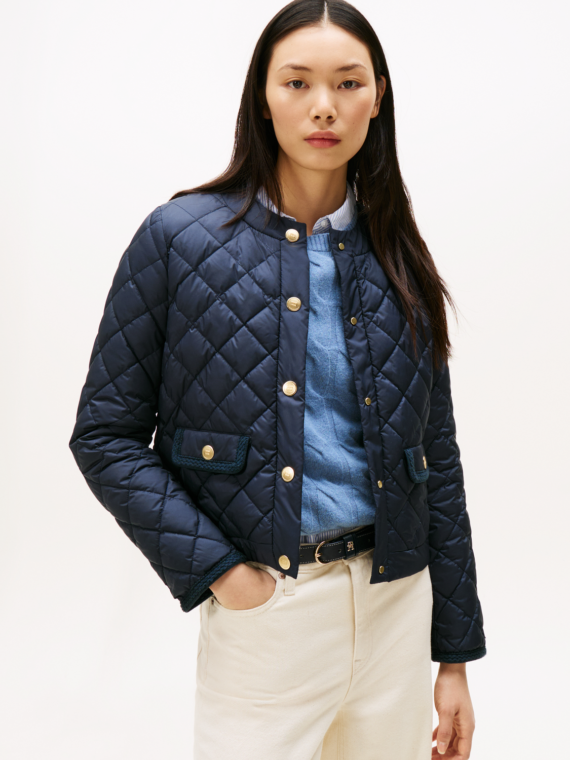 G/BUTTON QUILTED REG LADY JACKET female