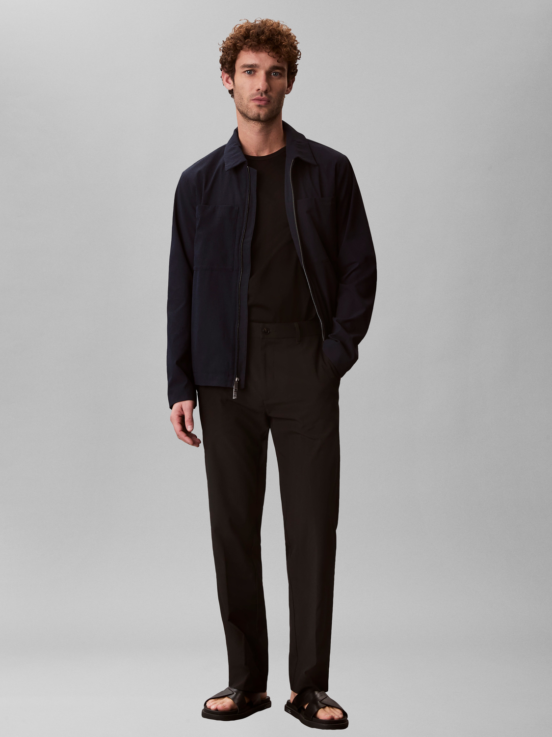 LS SEERSUCKER BLOUSON JACKET male