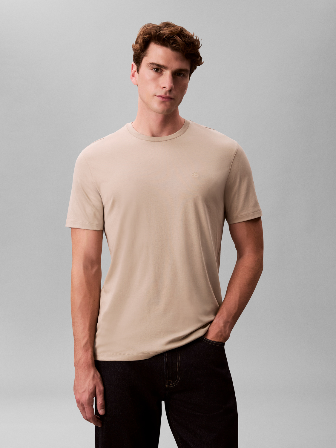 SS SUPIMA CHEST EMB CREWNECK TEE male