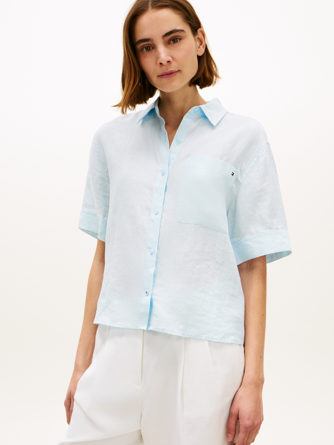 ESS LINEN SS SHIRT female