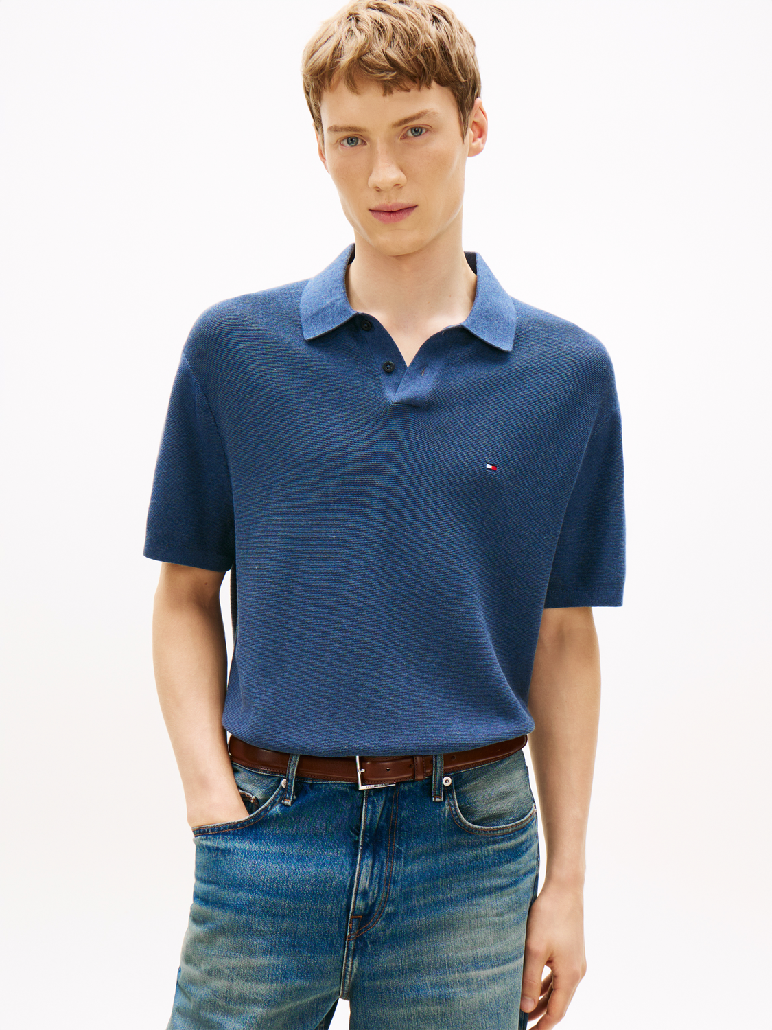 Relaxed Fit Knit Polo Shirt