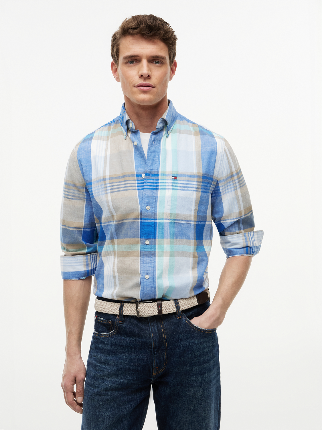 MADRAS SLUB LS SHIRT RF SHIRT male