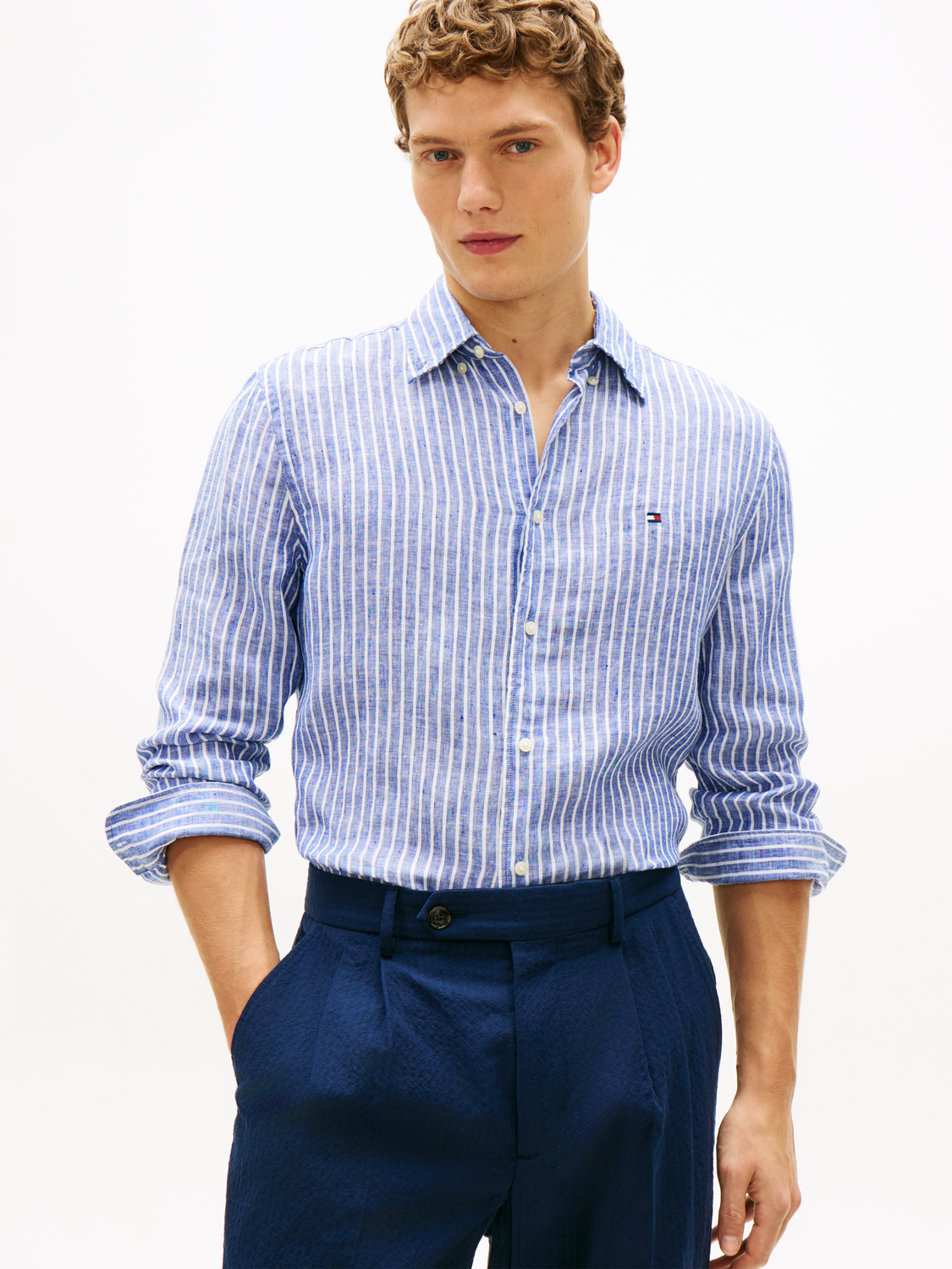LINEN BENGAL STRIPE RF SHIRT male