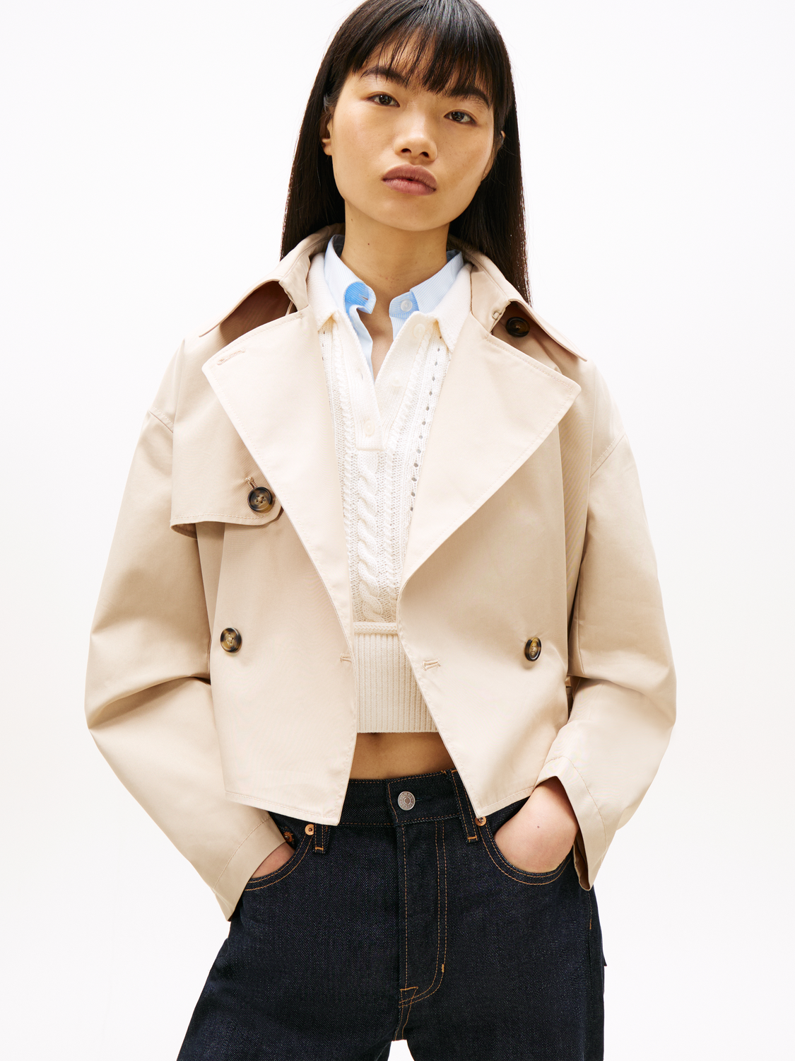 TJW SHORT TRENCH COAT female