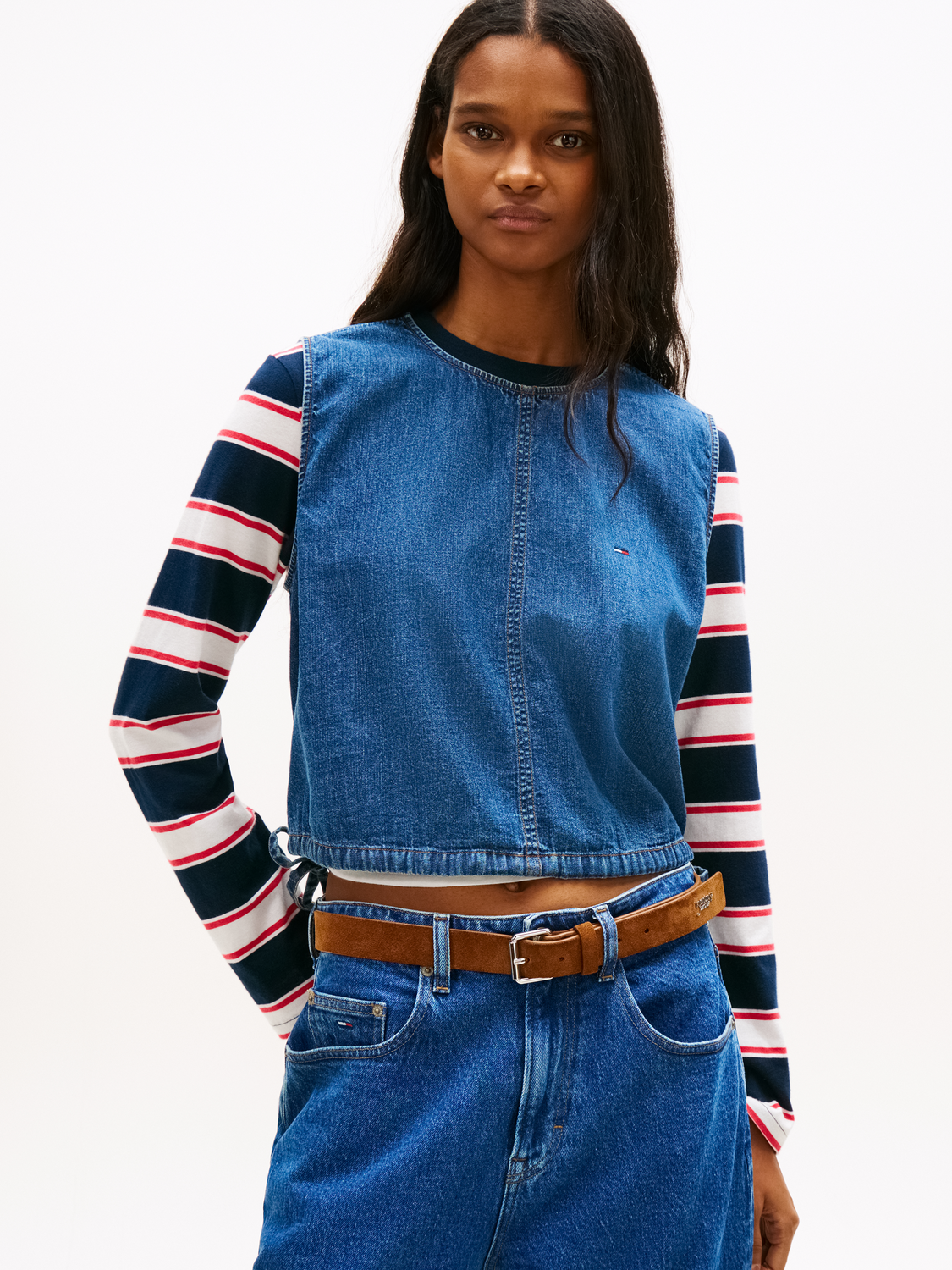 TJW TIE SIDE CHAMBRAY BLOUSE female