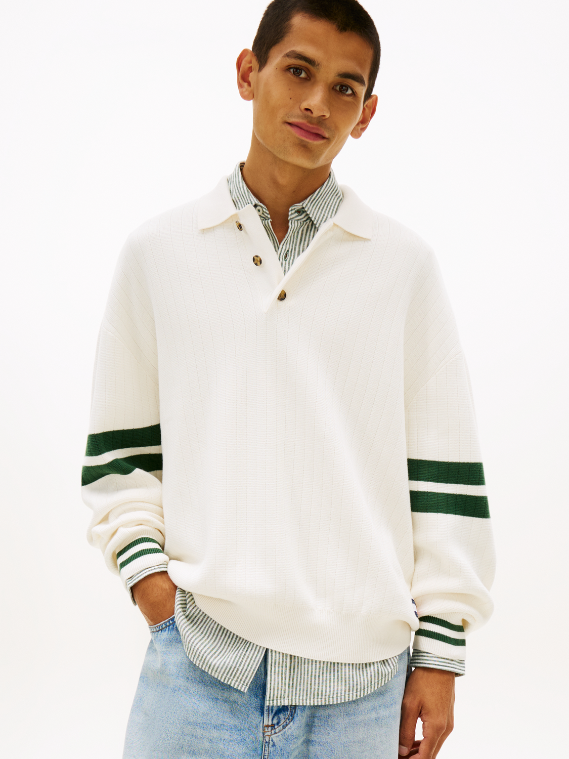TJM 90S CBLOCK KNITTED POLO male