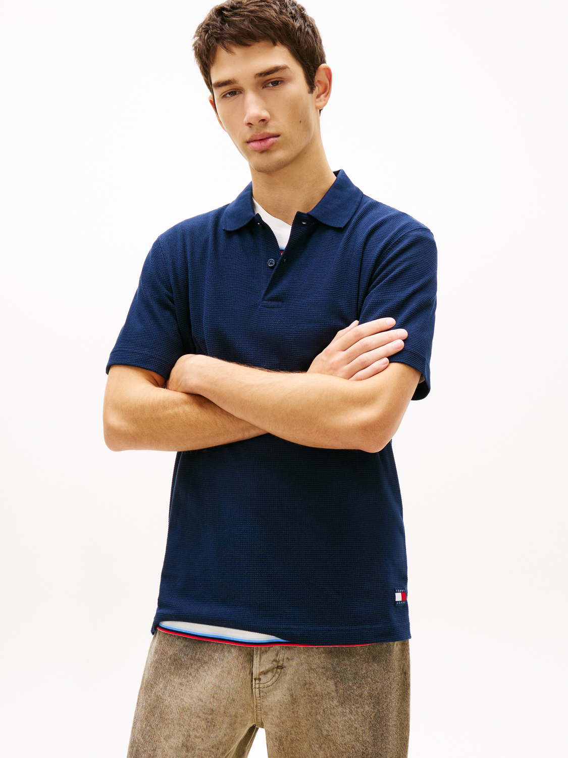 XL TJM REG WAFFLE POLO EXT male