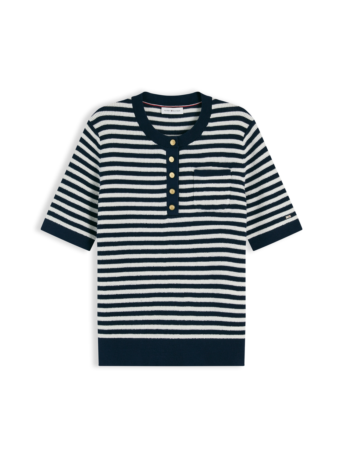 GOLD BUTTON S/S HENLEY female