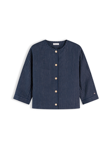 LINEN NAUTICAL STRIPE BLOUSE LS