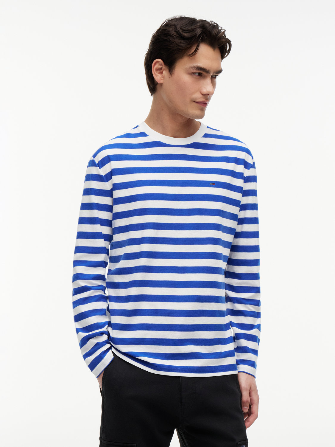 TJM REG ESS STRIPE LS TEE male