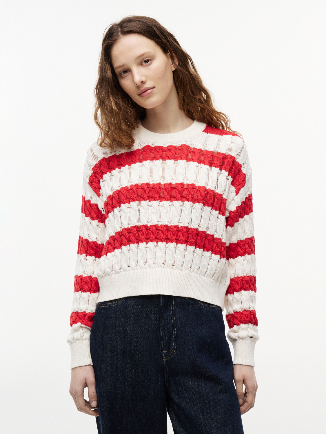 TJW LOOSE CABLE SWEATER EXT female
