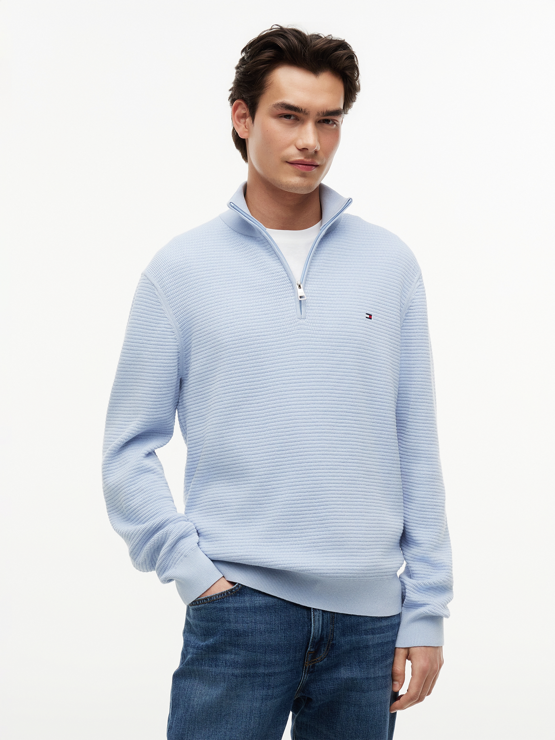 SEASONAL STRUCTURE ZIP MOCK male