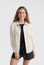 Striped shirt with tack detail