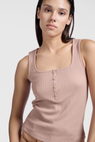 Rib singlet with buttons