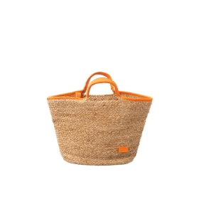 Straw Leather Basket Bag