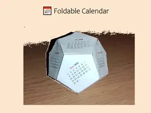 2026 Calendar | Foldable 3D Calendar Printable | DIY Dodecahedron Desk Calendar | Minimalist Paper Calendar Template | Instant Download