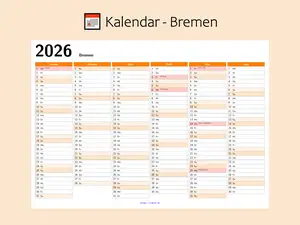 2026 Bremen Public Holidays Calendar | Printable Yearly Planner (PDF Download)