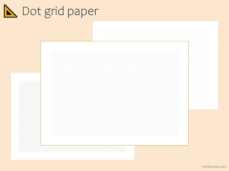 Dot Grid Paper Bundle, Various Sizes and Colors (Digital Download)