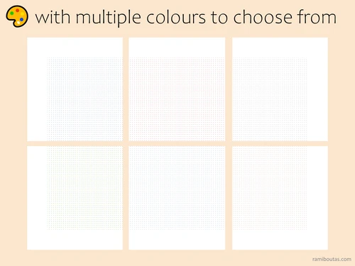 Dot Grid Paper Bundle, Various Sizes and Colors (Digital Download)