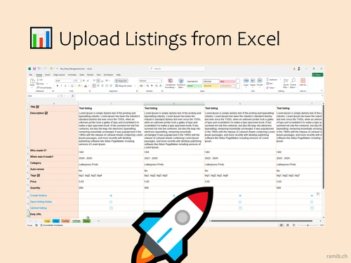 Etsy Bulk Lister Pro: Excel Template for Mass Upload & Shop Management (Digital Download)