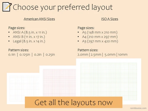 Customizable Graph Paper Bundle | Multiple Sizes & Colors (Digital Download)