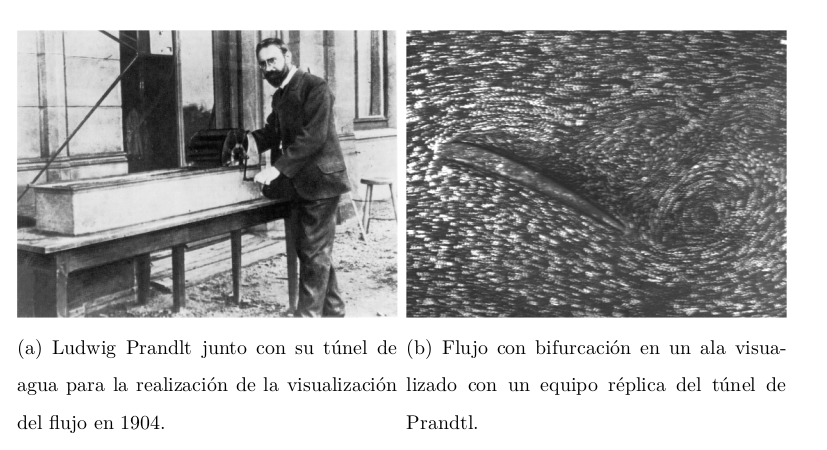 Ludwig Prandtl junto a su túnel de agua pionero para visualización de flujos, circa 1904