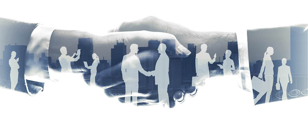 business partnership concept  Multiple exposure 