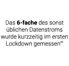 Das  6-fache des sonst üblichen Datenstroms wurde kurzzeitig im ersten Lockdown gemessen**