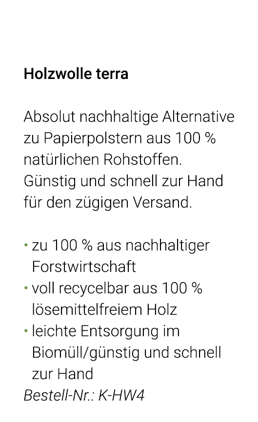  Holzwolle terra Absolut nachhaltige Alternative zu Papierpolstern aus 100 % natürlichen Rohstoffen  Günstig und schn   