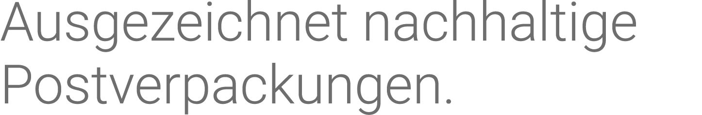 Ausgezeichnet nachhaltige Postverpackungen 